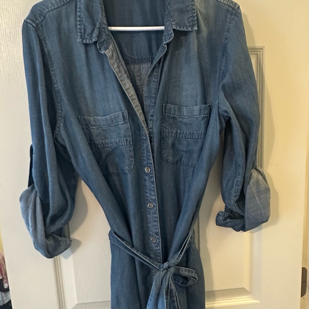 Denim Button-Up Shirt Dress